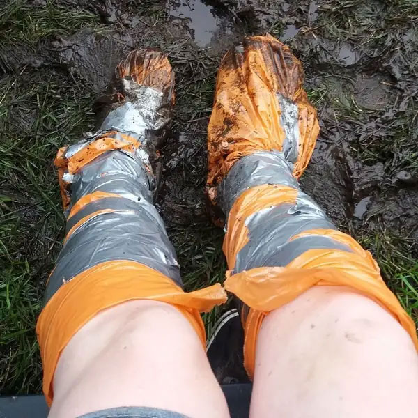 A picture containing outdoor, orange, footwear
Description automatically generated